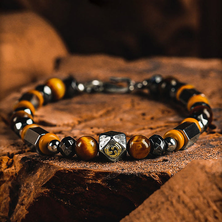 Olivenorma Tiger Eye&Labradorite Beaded Bracelet - Tiger Eye - 18cm - image 1