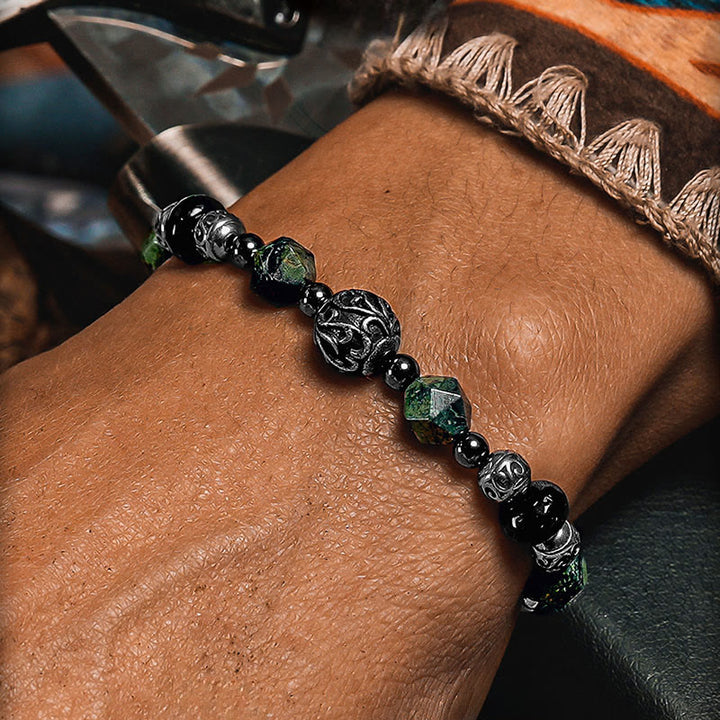 Olivenorma Malachite&Black Onyx Beaded Bracelet - image 4