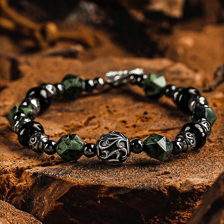 Olivenorma Malachite&Black Onyx Beaded Bracelet - 18cm - image 0