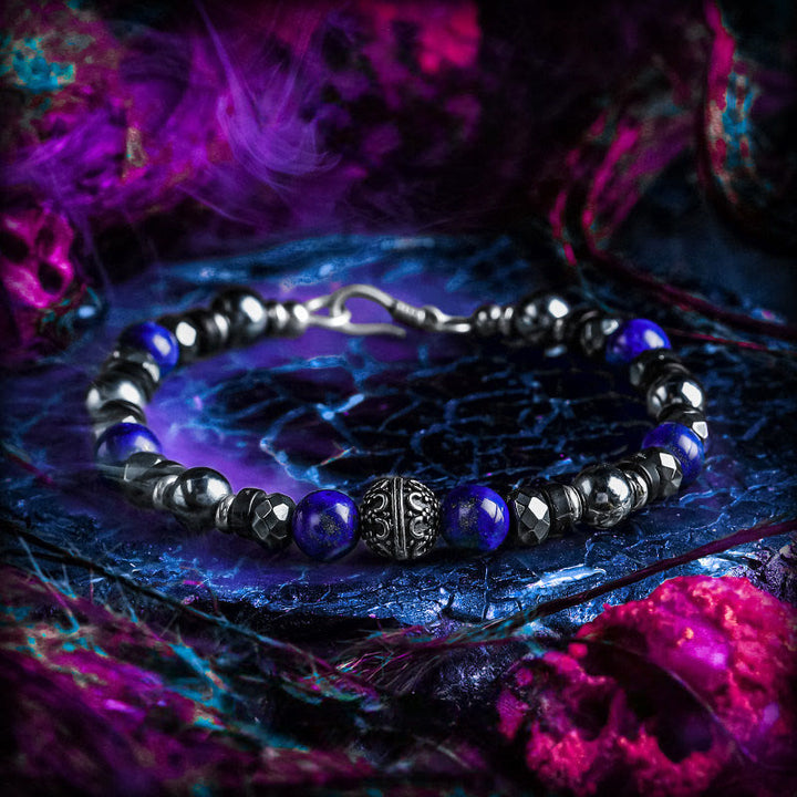 Olivenorma Amethyst&Lapis Lazuli Demon Beaded Bracelet - Lapis Lazuli - 18cm - image 2
