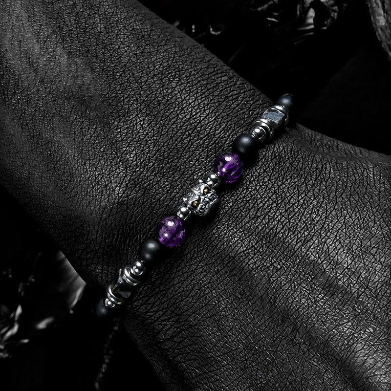 Olivenorma Amethyst&Lapis Lazuli Demon Beaded Bracelet - image 3