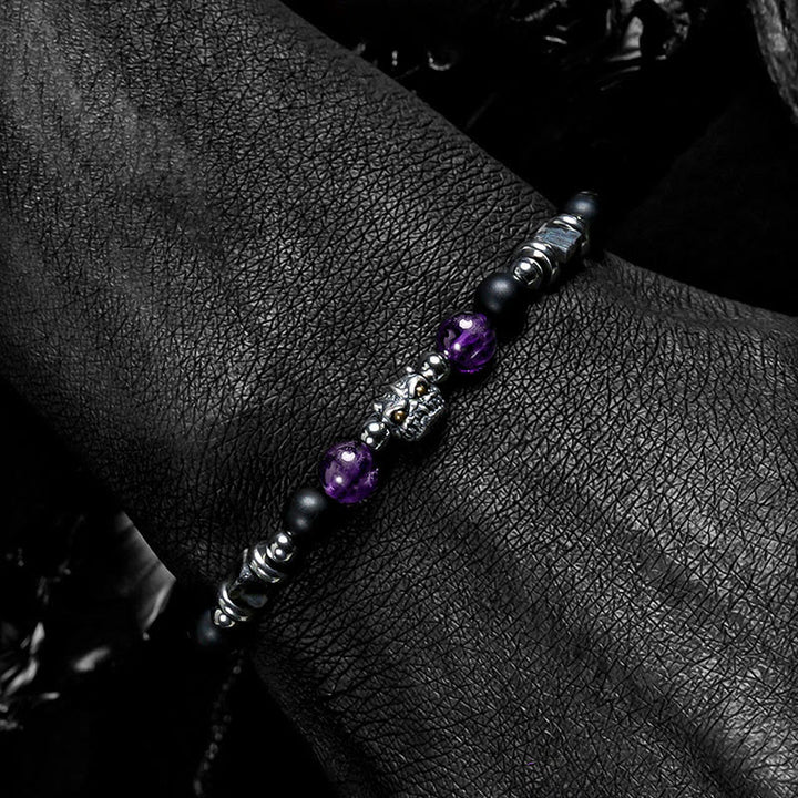 Olivenorma Amethyst&Lapis Lazuli Demon Beaded Bracelet - image 3