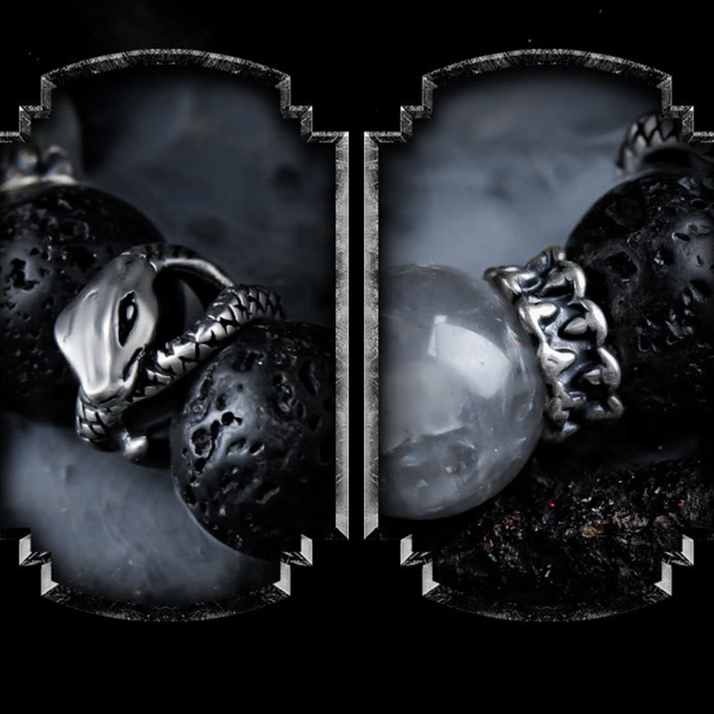 Olivenorma Obsidian&Lava Stone Beaded Bracelet - image 3