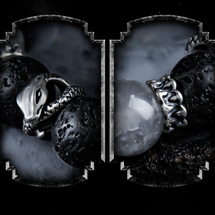 Olivenorma Obsidian&Lava Stone Beaded Bracelet - image 3