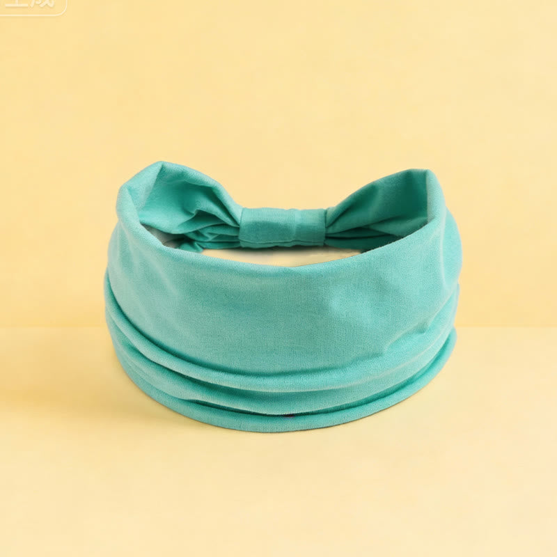 Olivenorma Boho Solid Wide Stretchy Sports Yoga Headband - Cyan - image 2