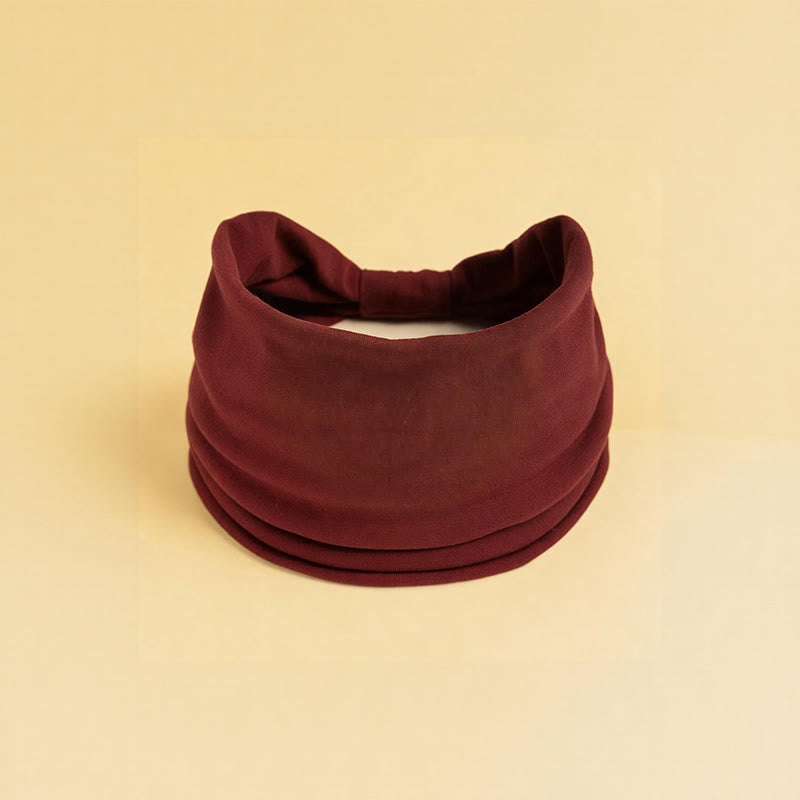 Olivenorma Boho Solid Wide Stretchy Sports Yoga Headband - Wine Red - image 11