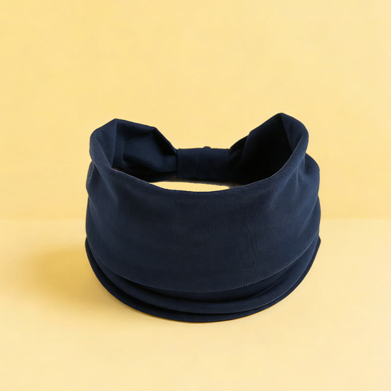 Olivenorma Boho Solid Wide Stretchy Sports Yoga Headband - Navy - image 4