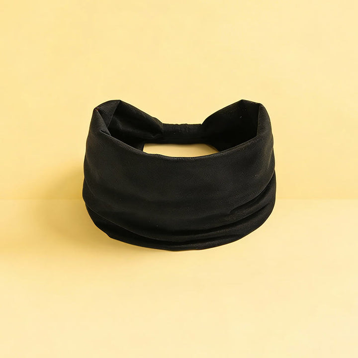 Olivenorma Boho Solid Wide Stretchy Sports Yoga Headband - Black - image 10