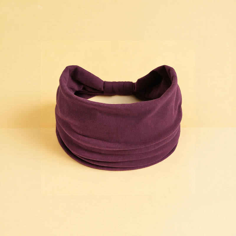 Olivenorma Boho Solid Wide Stretchy Sports Yoga Headband - Purple - image 23