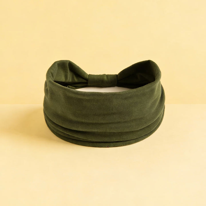 Olivenorma Boho Solid Wide Stretchy Sports Yoga Headband - Army Green - image 19