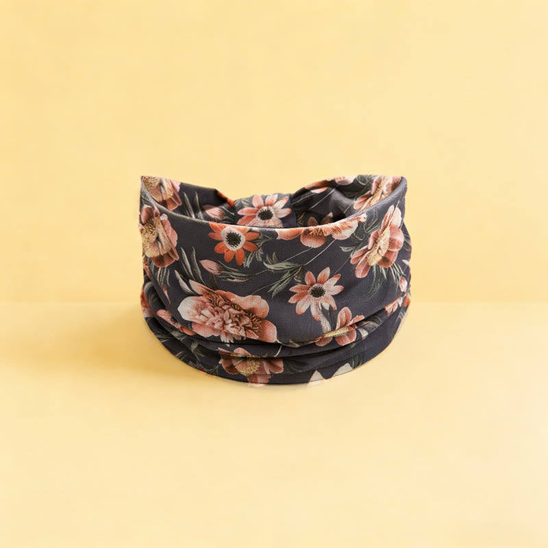 Olivenorma Boho Floral Print Adjustable Sports Headband - Gray - image 5