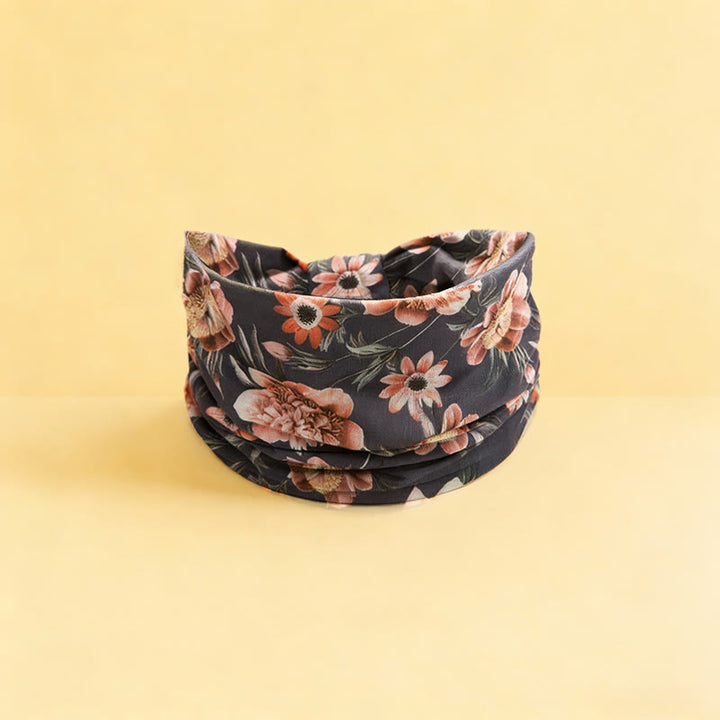 Olivenorma Boho Floral Print Adjustable Sports Headband - Gray - image 5