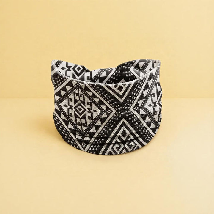 Olivenorma Boho Floral Print Adjustable Sports Headband - Black - image 8