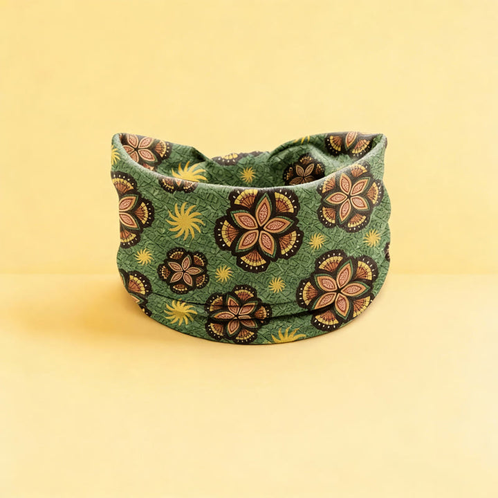 Olivenorma Boho Floral Print Adjustable Sports Headband - Green - image 0