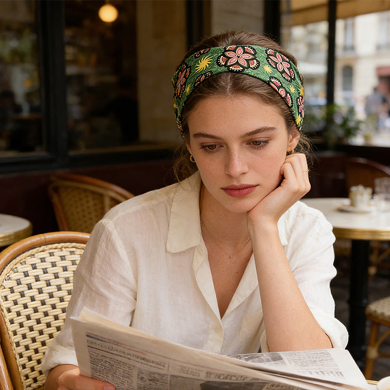 Olivenorma Boho Floral Print Adjustable Sports Headband - image 1