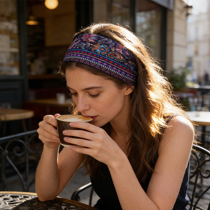 Olivenorma Boho Floral Print Adjustable Sports Headband - image 3