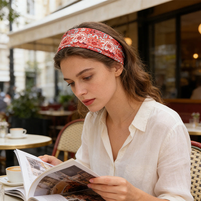 Olivenorma Boho Colorful Floral Print Adjustable Sports Headband - image 1