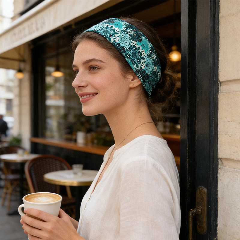 Olivenorma Boho Colorful Floral Print Adjustable Sports Headband - image 3