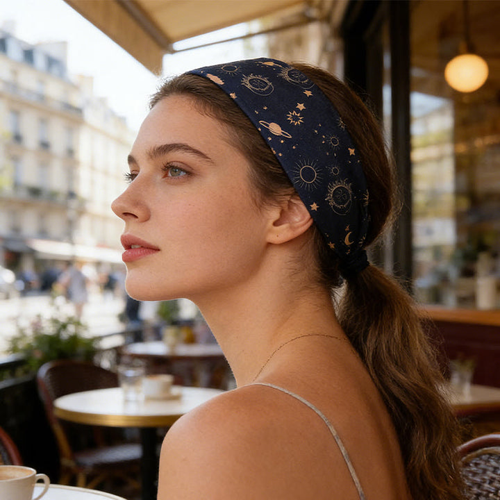 Olivenorma Boho Evil Eye & Sun Printed Adjustable Yoga Headband - image 3