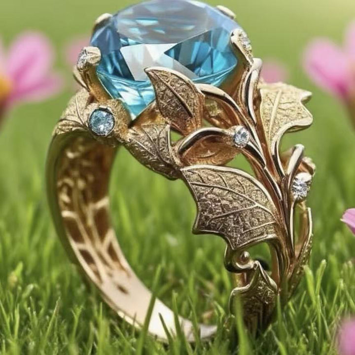 FREE Today: Vintage Blue Crystal Leaf Ring - image 6