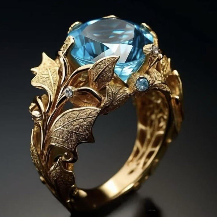 FREE Today: Vintage Blue Crystal Leaf Ring - US 10 - image 0