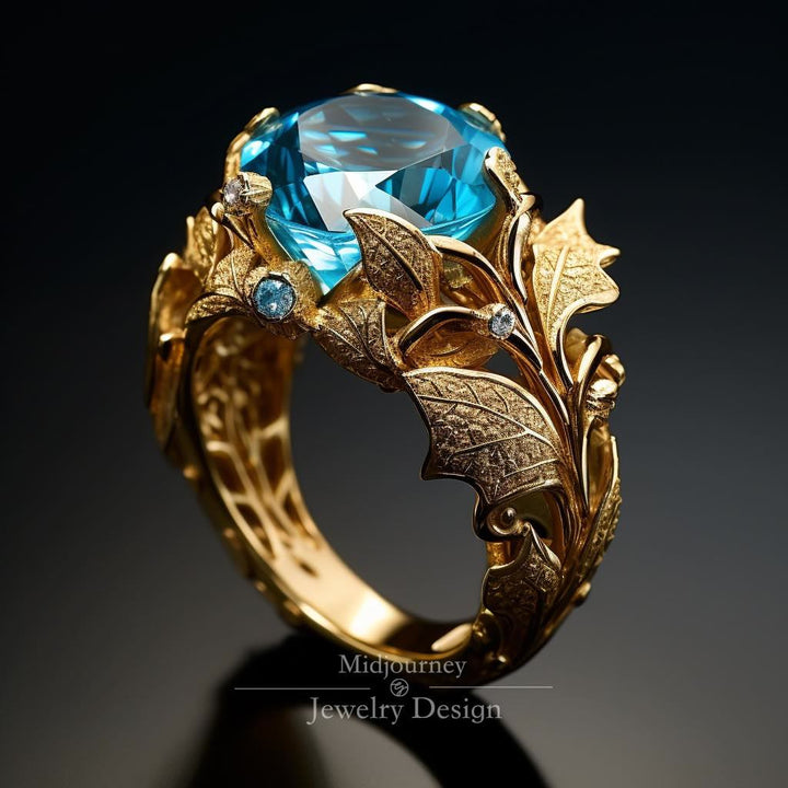 FREE Today: Vintage Blue Crystal Leaf Ring - image 5