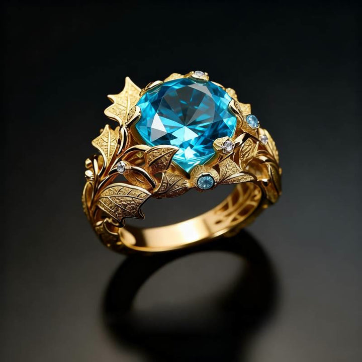 FREE Today: Vintage Blue Crystal Leaf Ring - image 3