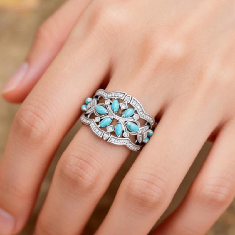 FREE Today: Vintage Floral Turquoise Ring - image 1