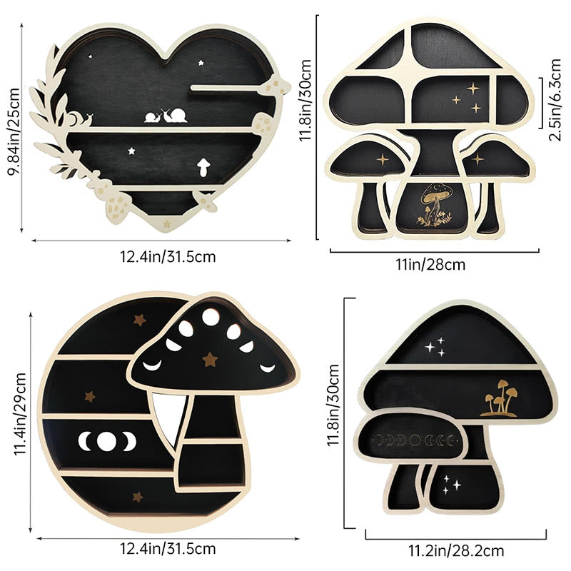 Olivenorma Wooden Mushroom heart Crystal Shelf - image 6