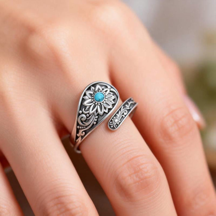 FREE Today: Adjustable Vintage Lotus Flower Ring - image 1