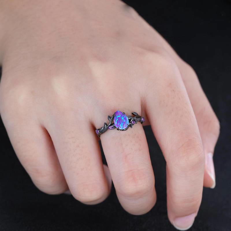 FREE Today: Mystic Purple Opal Oval Ring - image 2