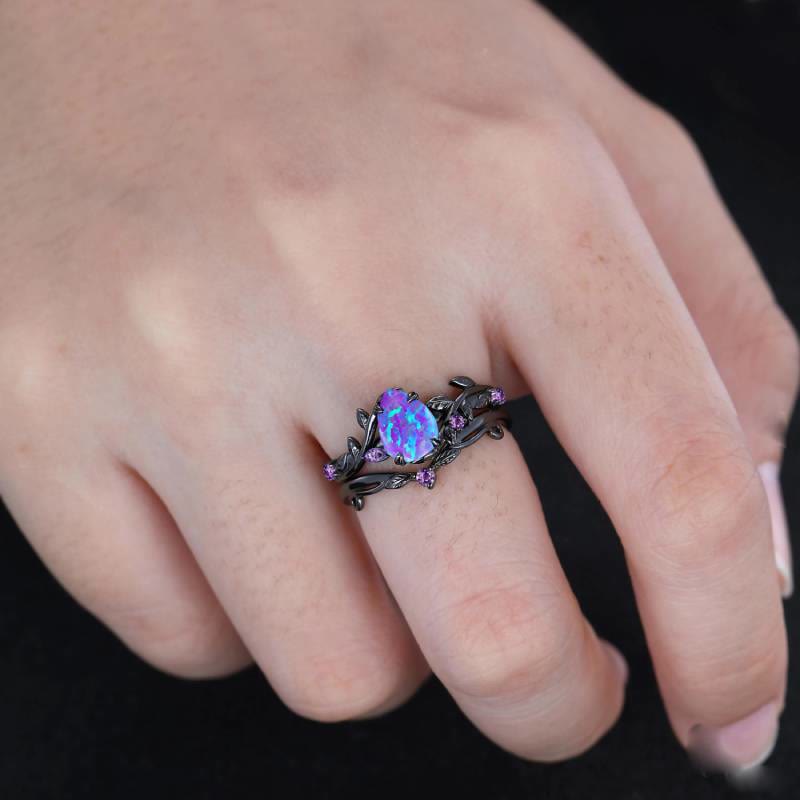 FREE Today: Mystic Purple Opal Oval Ring - image 1