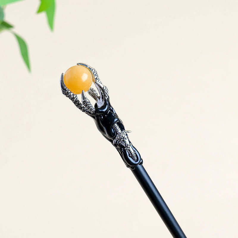 Olivenorma Natural Gemstone Dragon Claw-shaped Crystal Wands - Yellow Jade - image 9