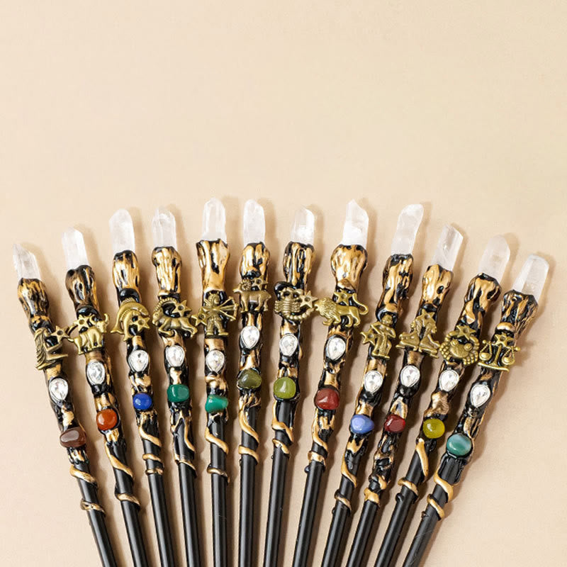 Olivenorma Natural Clear Crystal 12 Constellation Magic Crystal Wands - 12 Zodiac Collection - image 14