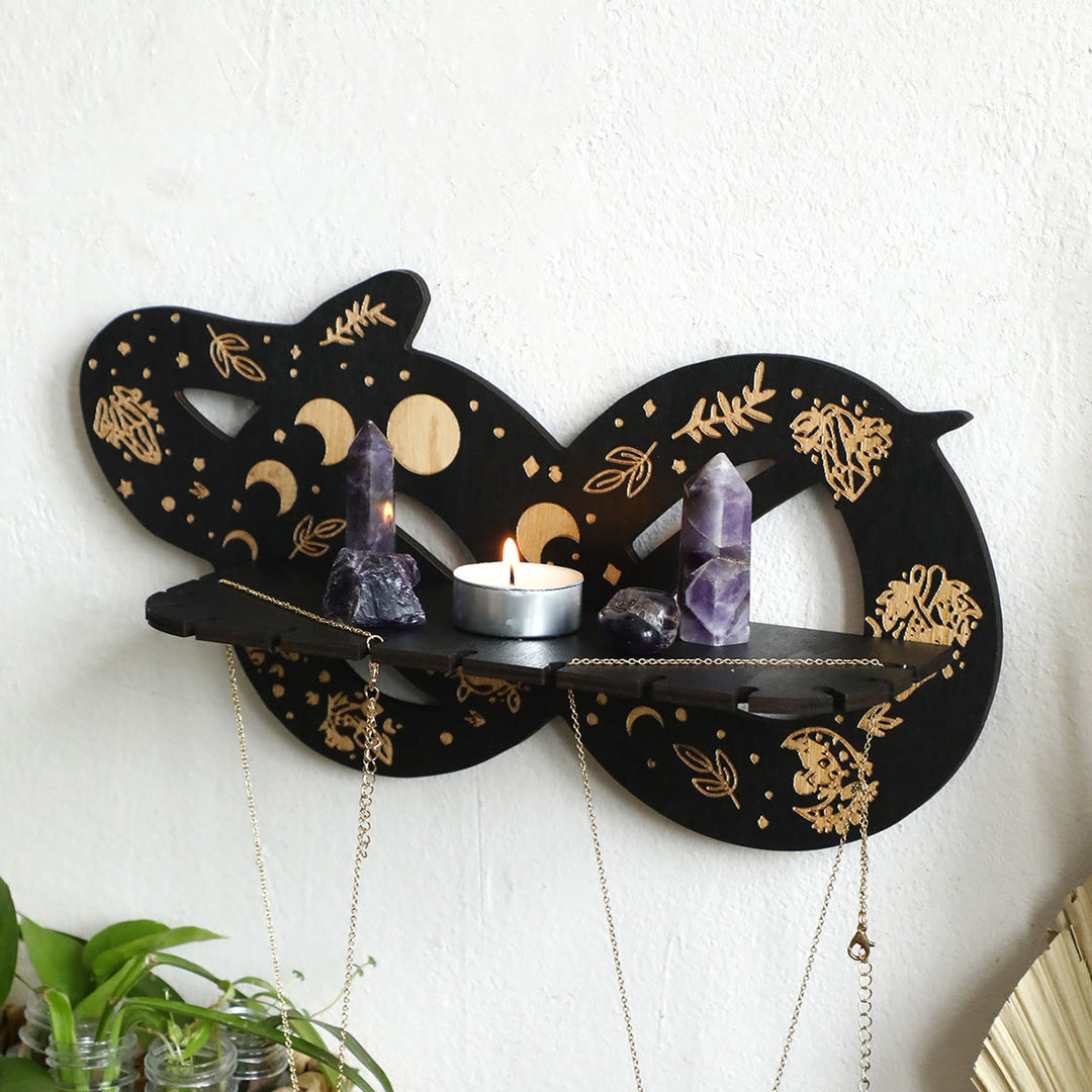 Olivenorma Wooden Sun&Moon Serpent Crystal Shelf - A - image 1