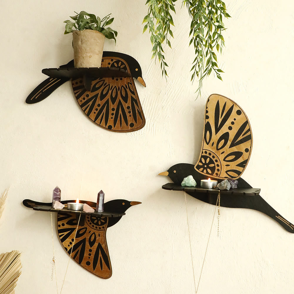 Olivenorma Wooden Flying Birds Crystal Shelf - image 0