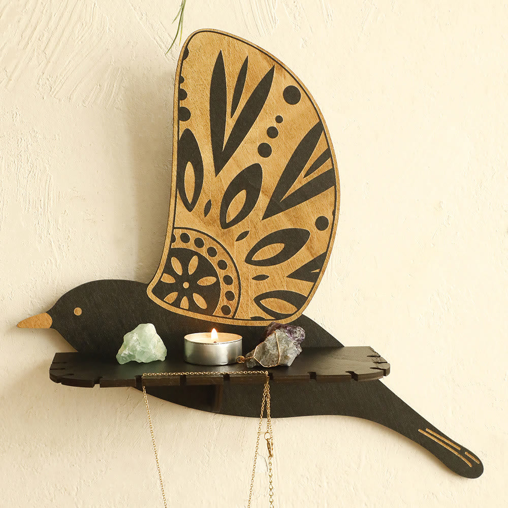 Olivenorma Wooden Flying Birds Crystal Shelf - B - image 1