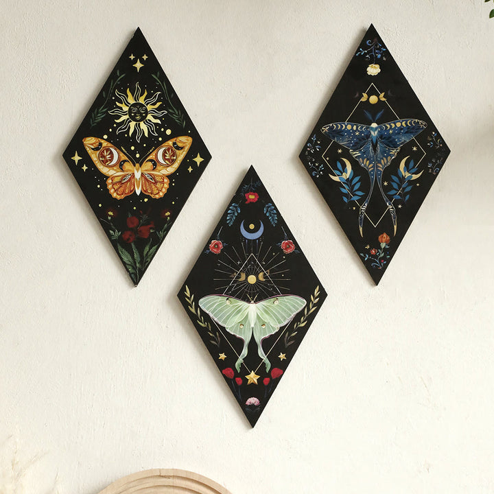 Olivenorma Wooden Rhombus Butterfly Crystal Shelf - image 0
