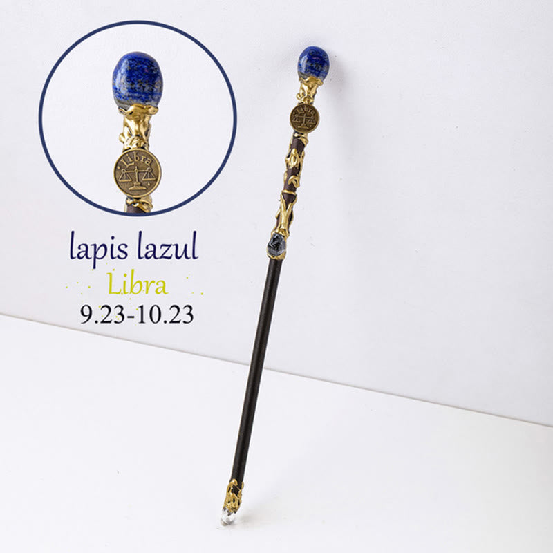 Olivenorma Natural Gemstone 12 Constellation Crystal Wands - Lapis Lazuli-Libra - image 0