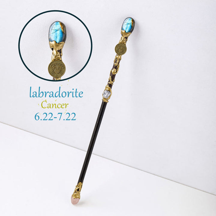 Olivenorma Natural Gemstone 12 Constellation Crystal Wands - Labradorite-Cancer - image 12