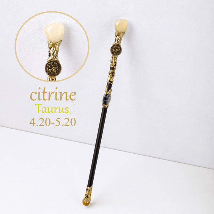 Olivenorma Natural Gemstone 12 Constellation Crystal Wands - Citrine-Taurus - image 9