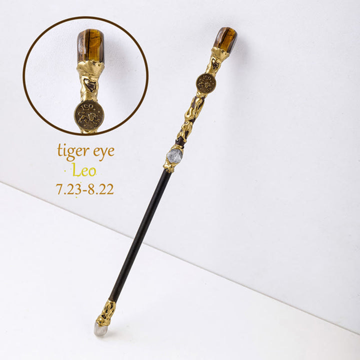 Olivenorma Natural Gemstone 12 Constellation Crystal Wands - Tiger Eye-Leo - image 14