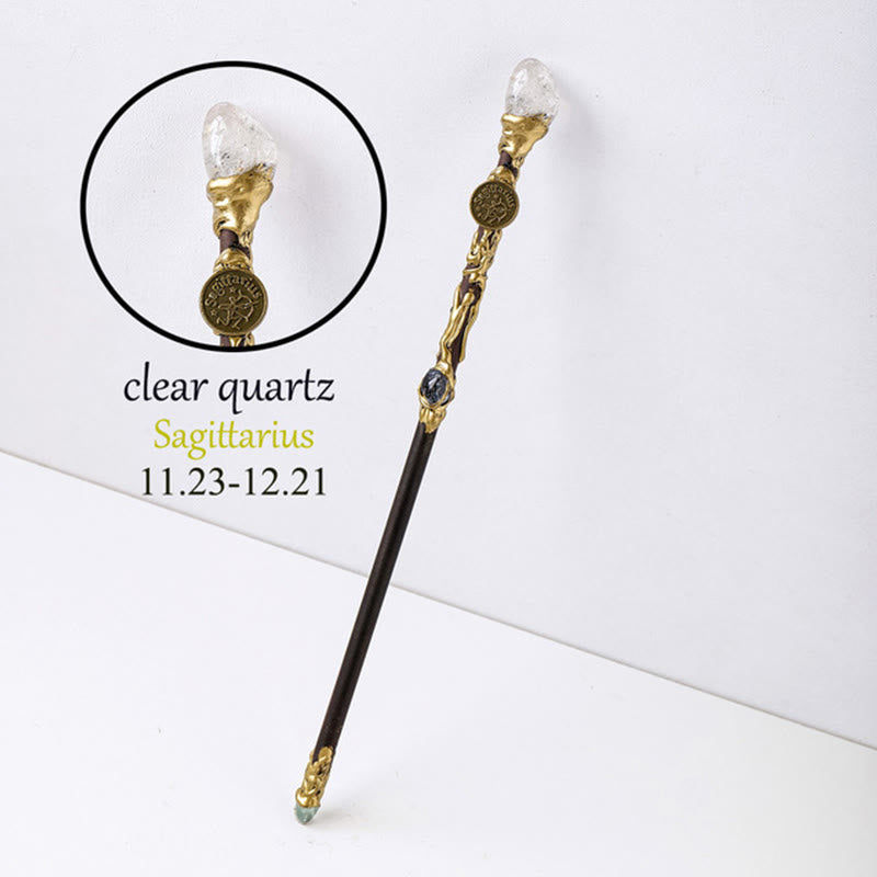 Olivenorma Natural Gemstone 12 Constellation Crystal Wands - Clear Quartz-Sagittarius - image 19