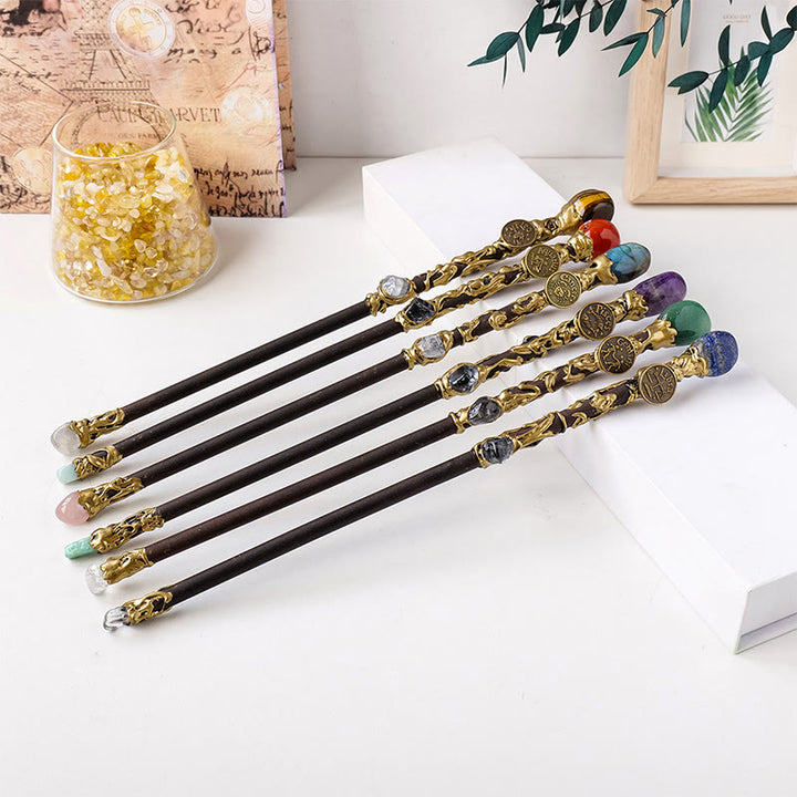 Olivenorma Natural Gemstone 12 Constellation Crystal Wands - image 27