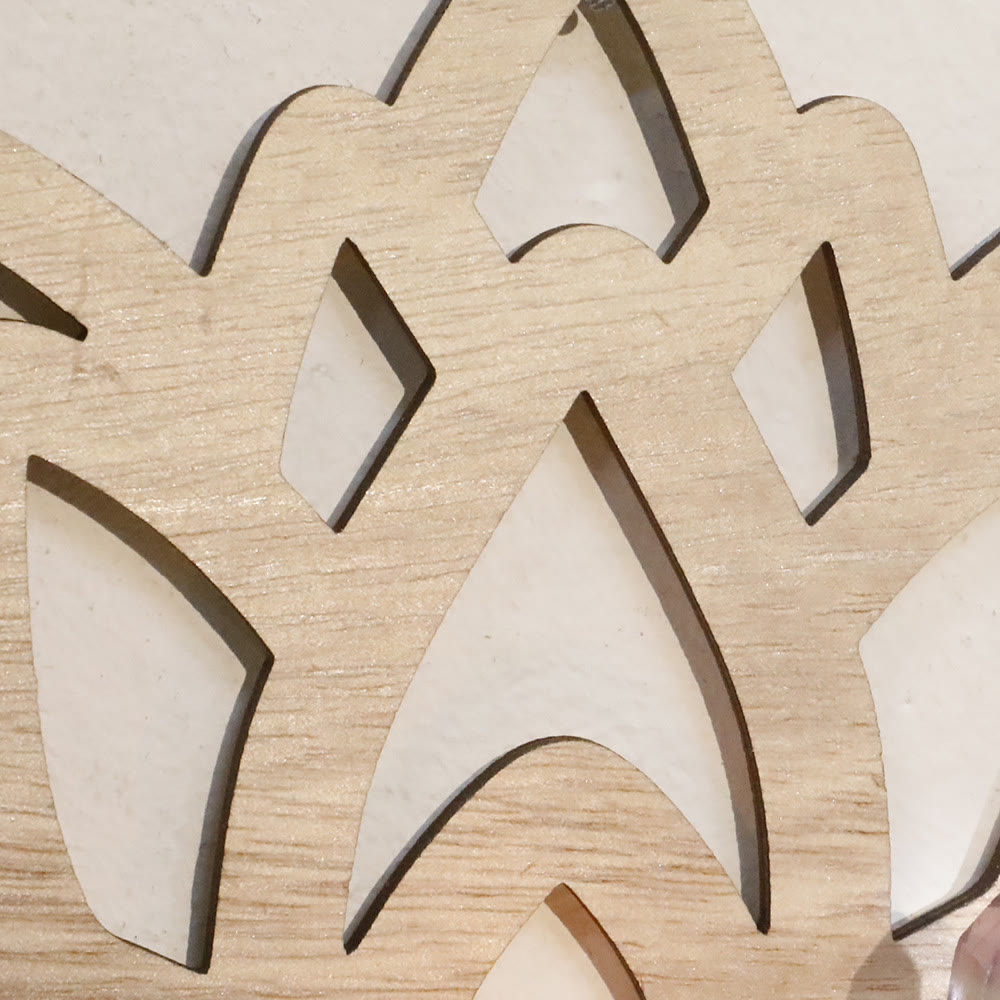 Olivenorma Wooden Hollow Lotus Crystal Shelf - image 4