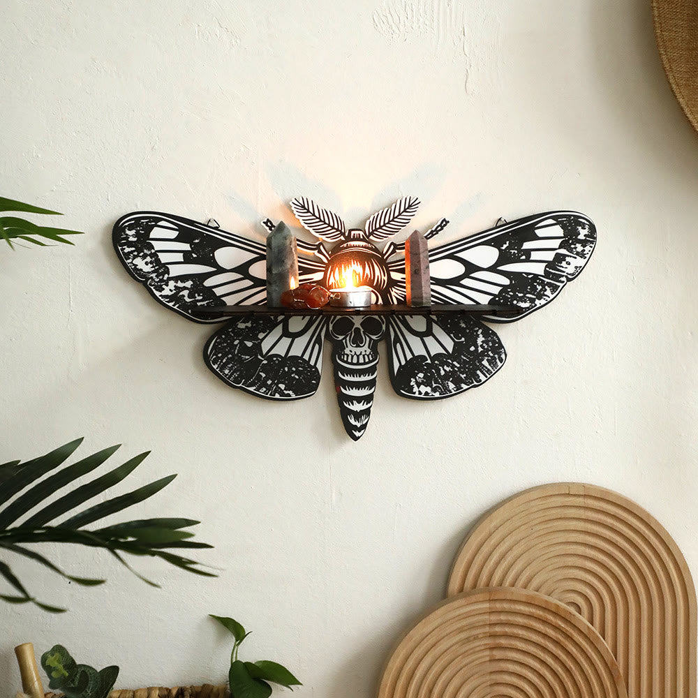 Olivenorma Wooden Moth&Skull Crystal Shelf - A - image 0