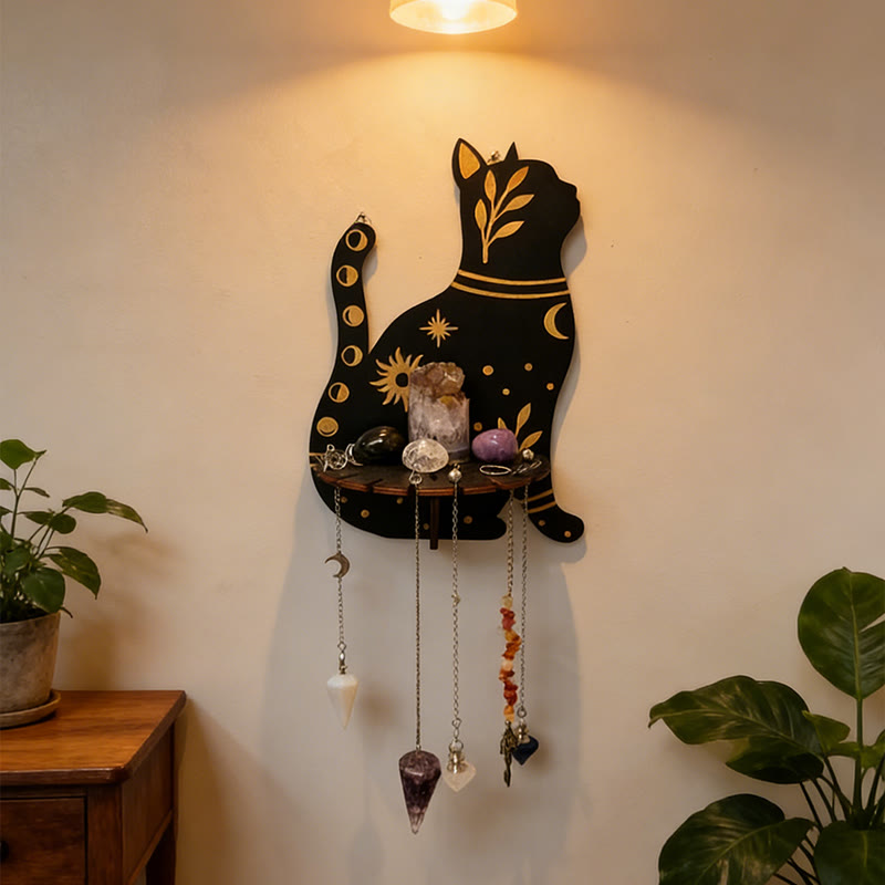 Olivenorma Wooden Cute Kitten Crystal Shelf - Cute Kitten - image 0