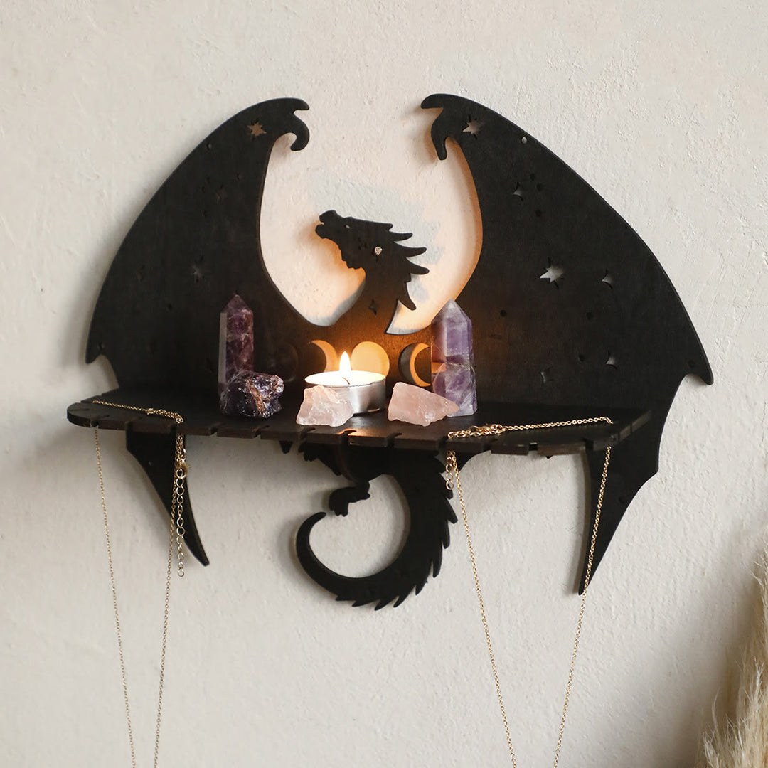 Olivenorma Wooden Gothic Dragon Crystal Shelf - Dragon - image 0