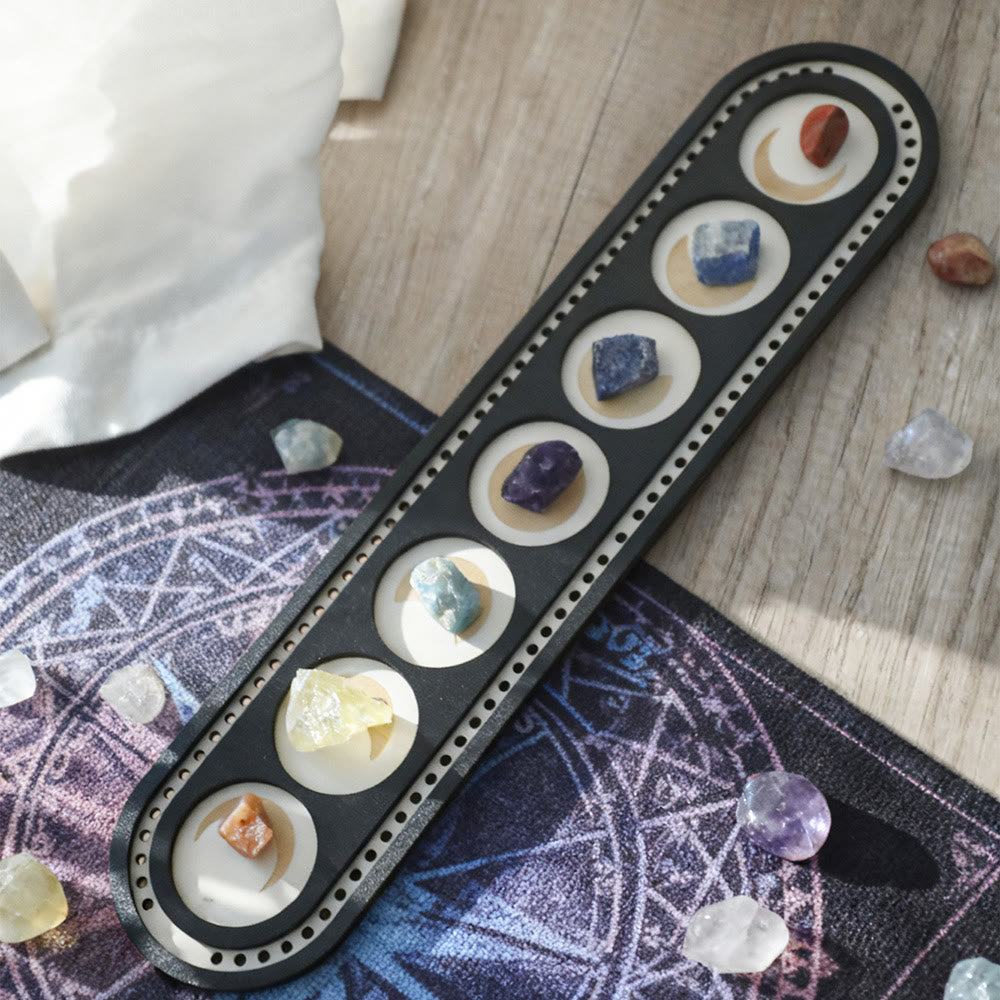 Olivenorma Wooden Boho Oval Multi-Layer Crystal Shelf - image 4