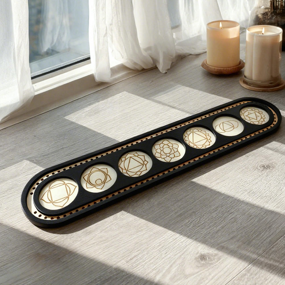 Olivenorma Wooden Boho Oval Multi-Layer Crystal Shelf - image 2